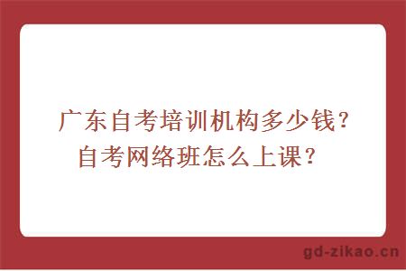 广东自考培训机构多少钱？自考网络班怎么上课？