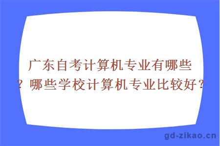 广东自考计算机专业有哪些？哪些学校计算机专业比较好？