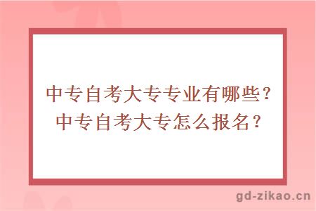 中专自考大专专业有哪些？中专自考大专怎么报名？