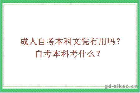 成人自考本科文凭有用吗？自考本科考什么？