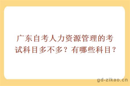 广东自考人力资源管理的考试科目多不多？有哪些科目？