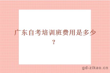广东自考培训班费用是多少？