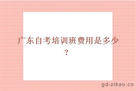 广东自考培训班费用是多少？