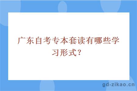 广东自考专本套读有哪些学习形式？