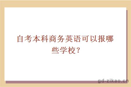 自考本科商务英语可以报哪些学校？