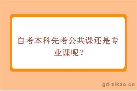 自考本科先考公共课还是专业课呢？