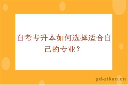 自考专升本如何选择适合自己的专业？