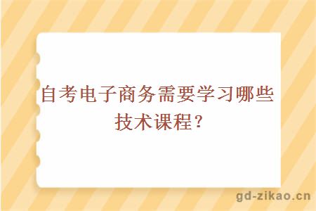 自考电子商务需要学习哪些技术课程？