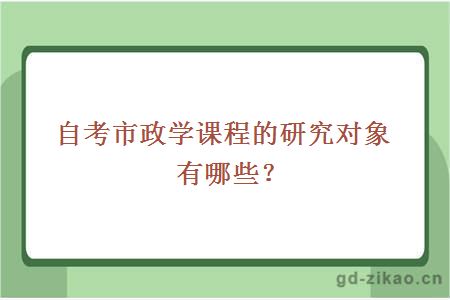 自考市政学课程的研究对象有哪些？