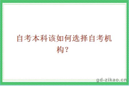 自考本科该如何选择自考机构？