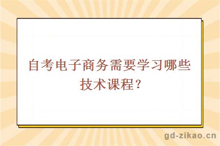 自考电子商务需要学习哪些技术课程？