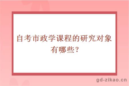 自考市政学课程的研究对象有哪些？