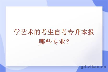 学艺术的考生自考专升本报哪些专业？