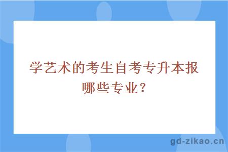 学艺术的考生自考专升本报哪些专业？