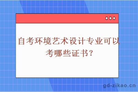 自考环境艺术设计专业可以考哪些证书？