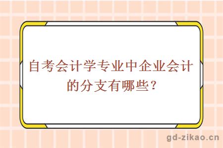 自考会计学专业中企业会计的分支有哪些？