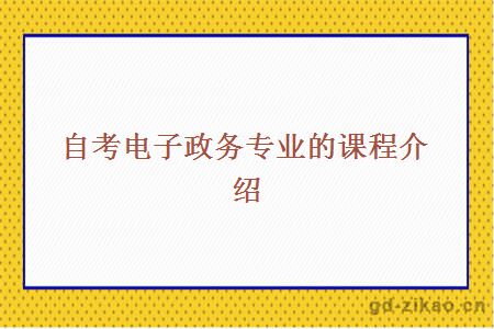 自考电子政务专业的课程介绍