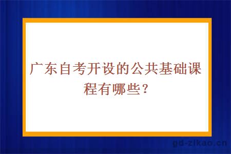 广东自考开设的公共基础课程有哪些？