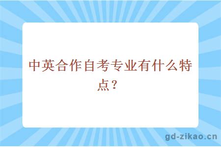 中英合作自考专业有什么特点？