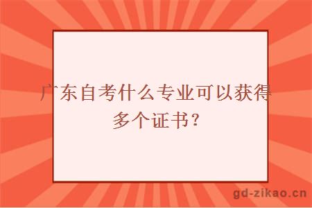 广东自考什么专业可以获得多个证书？