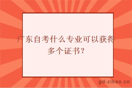 广东自考什么专业可以获得多个证书？