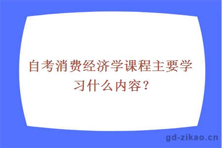 自考消费经济学课程主要学习什么内容？