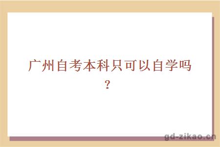 广州自考本科只可以自学吗？