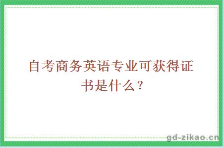 自考商务英语专业可获得证书是什么？