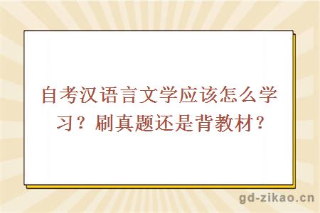 自考汉语言文学应该怎么学习？刷真题还是背教材？