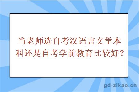 当老师选自考汉语言文学本科还是自考学前教育比较好？