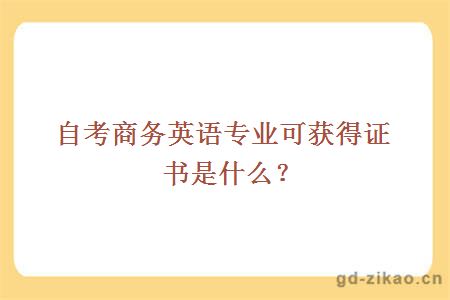 自考商务英语可获得证书是什么？