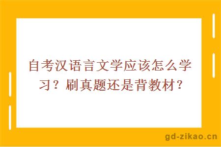 自考汉语言文学应该怎么学习？刷真题还是背教材？