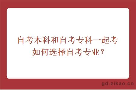 自考本科和自考专科一起考如何选择自考专业？