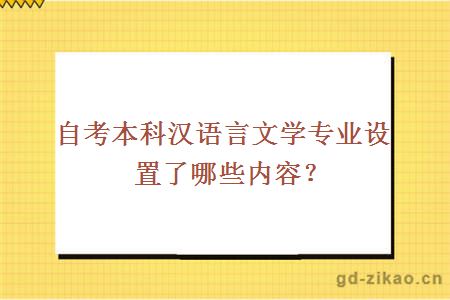 自考本科汉语言文学专业设置了哪些内容？