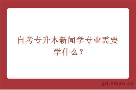 自考专升本新闻学专业需要学什么？