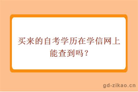 买来的自考学历在学信网上能查到吗？