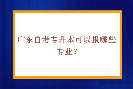 广东自考专升本可以报哪些专业？