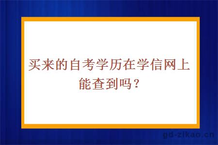 买来的自考学历在学信网上能查到吗？