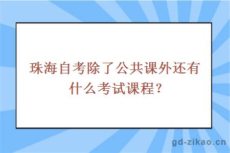 珠海自考除了公共课外还有什么考试课程？