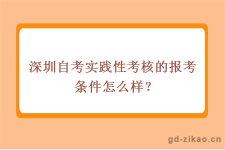 深圳自考实践性考核的报考条件怎么样？