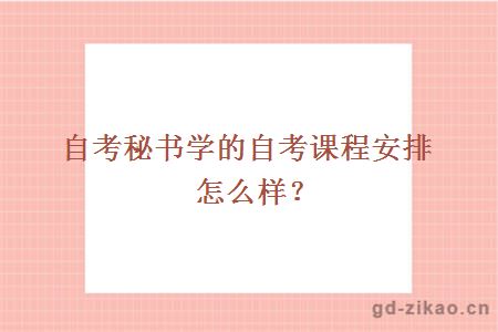 自考秘书学的自考课程安排怎么样？