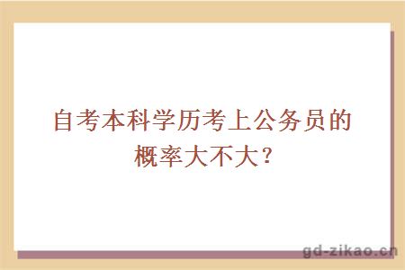 自考本科学历考上公务员的概率大不大？