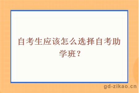 自考生应该怎么选择自考助学班？