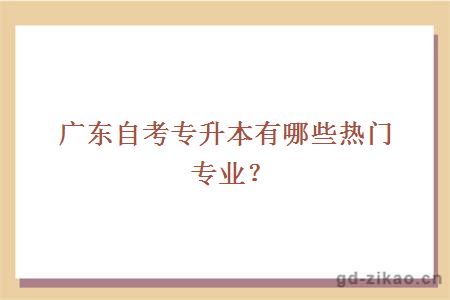 广东自考专升本有哪些热门专业？