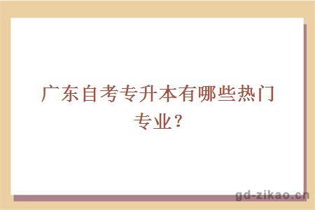 广东自考专升本有哪些热门专业？