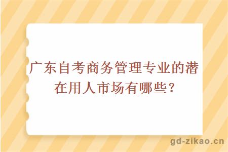 广东自考商务管理专业的潜在用人市场有哪些？