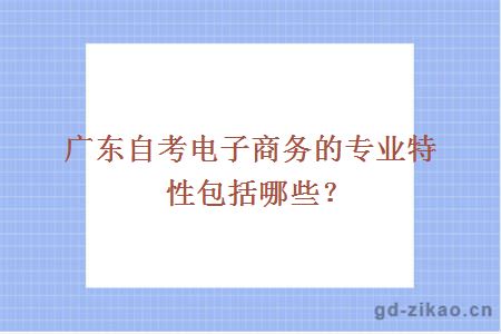 广东自考电子商务的专业特性包括哪些？