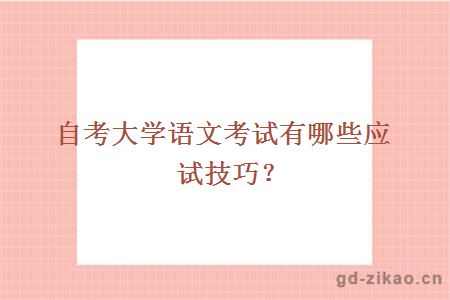 自考大学语文考试有哪些应试技巧？