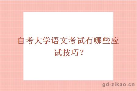 自考大学语文考试有哪些应试技巧？