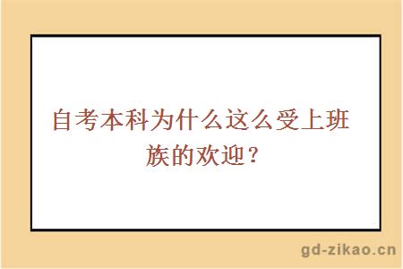 自考本科为什么这么受上班族的欢迎？